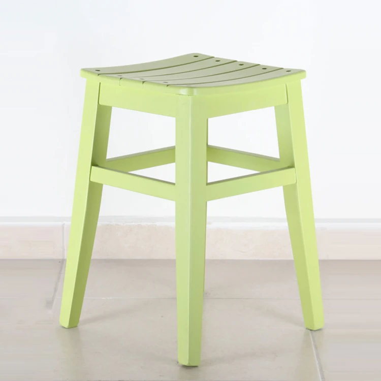 45 cm Wooden Stool Green