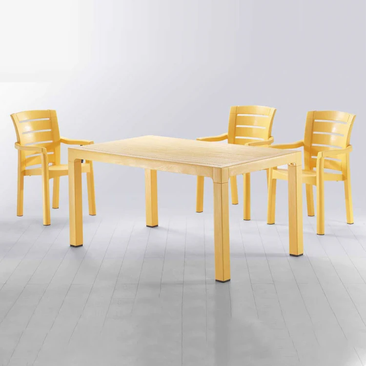 90x150 Plastic Table Chair Set Yellow