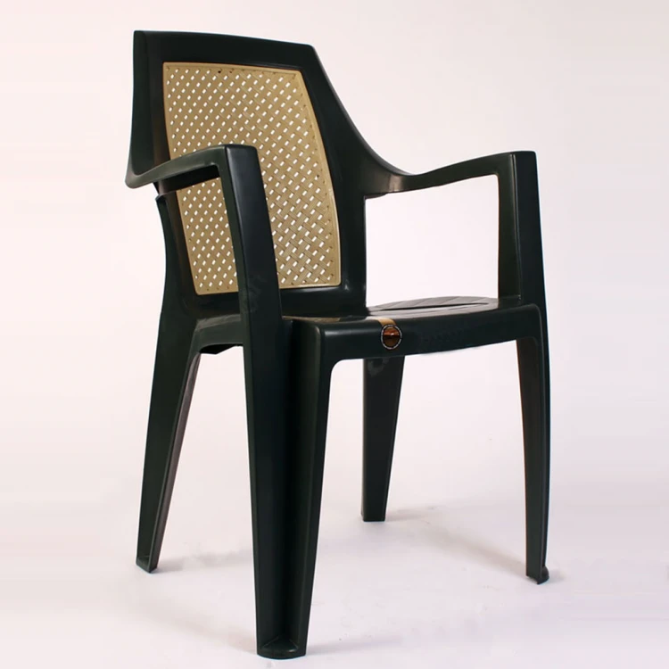 Emirgan wicker plastic chair black green