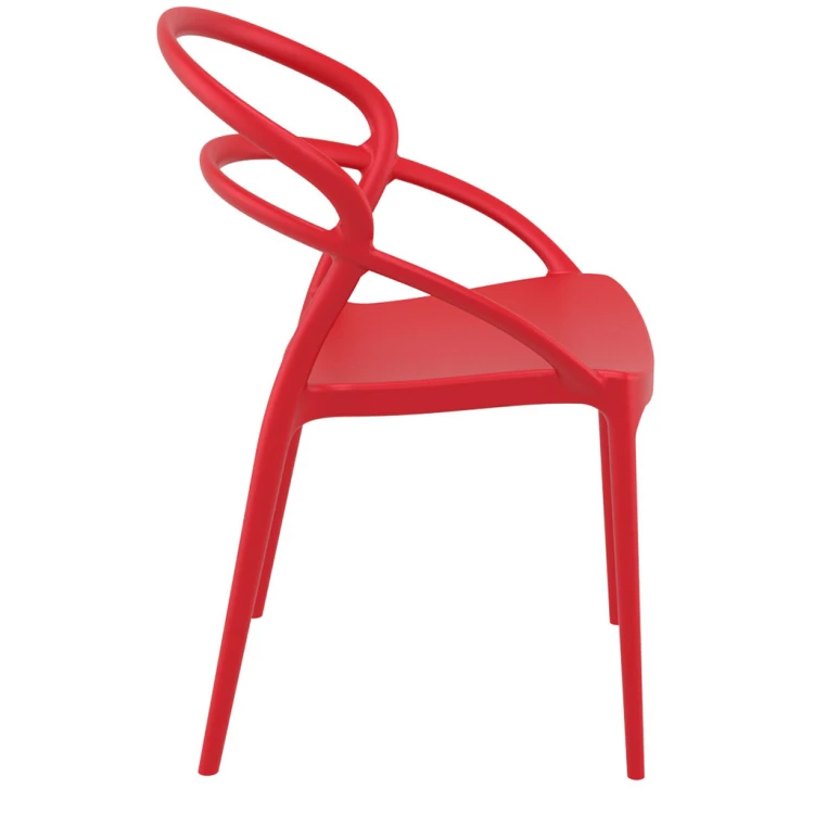 Milass Armless PP Chair Red - Image 4