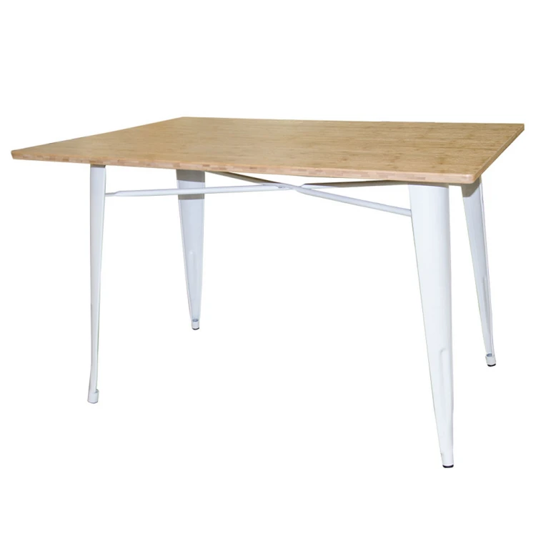 Tolix Life Wooden Metal Leg Dining Table