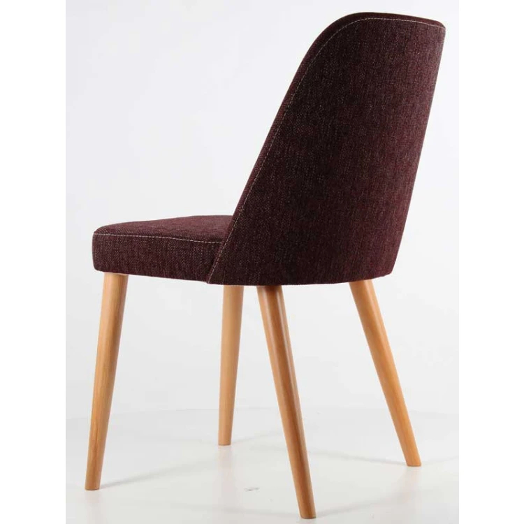 Oscar Armless Wooden Chair Claret Red - Image 3