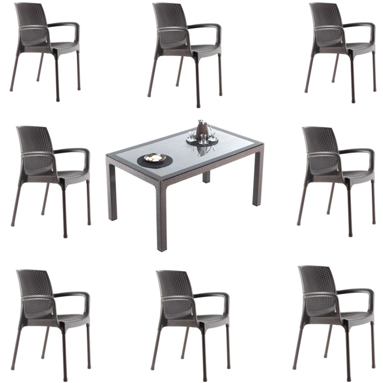 Plastic Chair and Table Set 05 ( 8+1 )