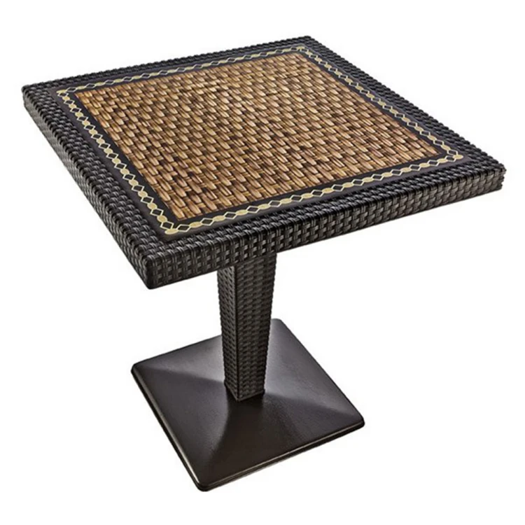 Twing 70x70 PP Rattan Textured Table Patterned