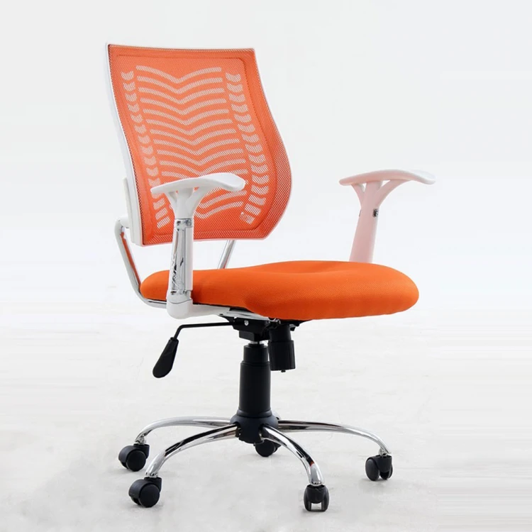 White Study and Computer Chair Orange