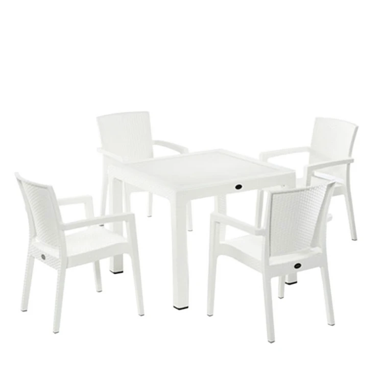Nazia Glass Table Chair Set White 90x90