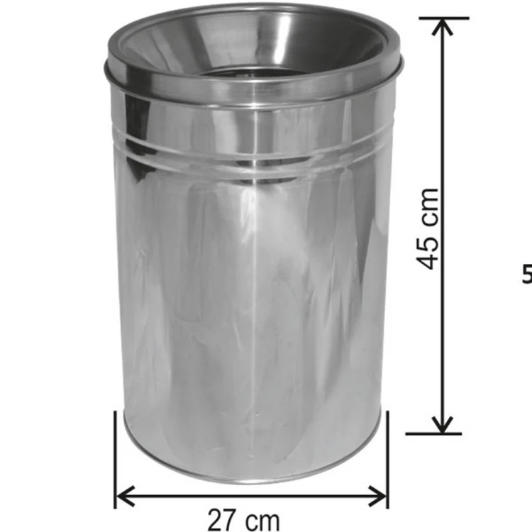 Closed Type Trash Can Stainless 25 Lt