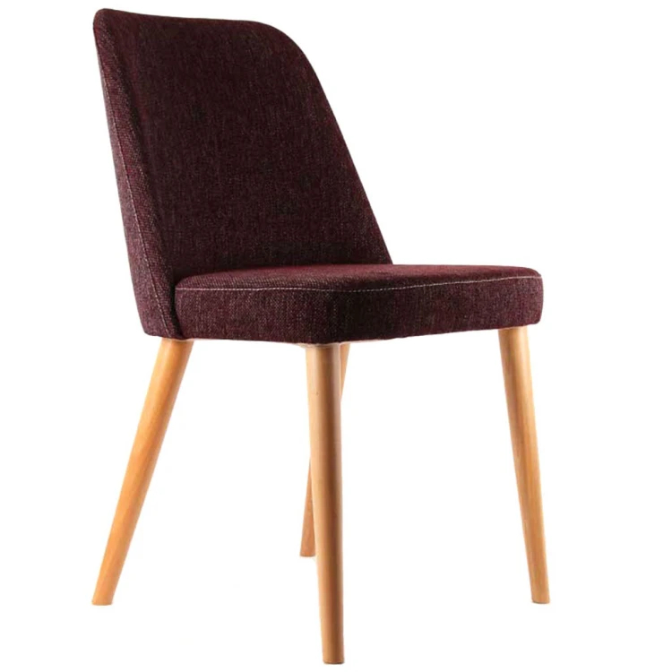 Oscar Armless Wooden Chair Claret Red