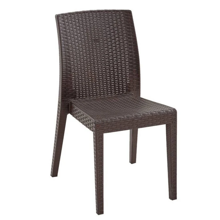 Castello Plastic Rattan Chair Brown