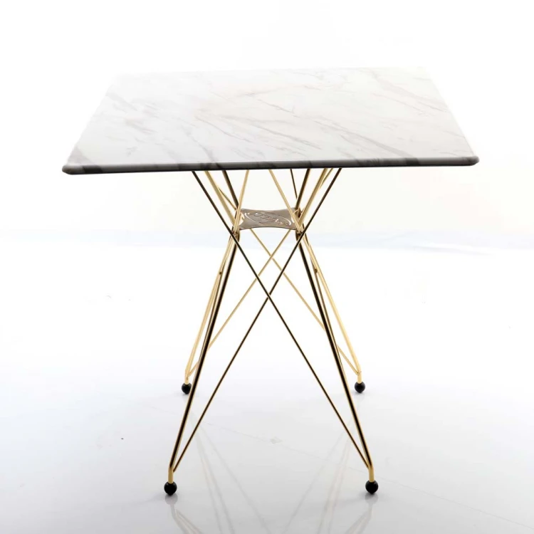 Greta Gold Plated Cafeteria Table 70*70 (Werzalit)