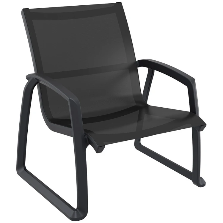Skay Rattan Chair with Arms Black