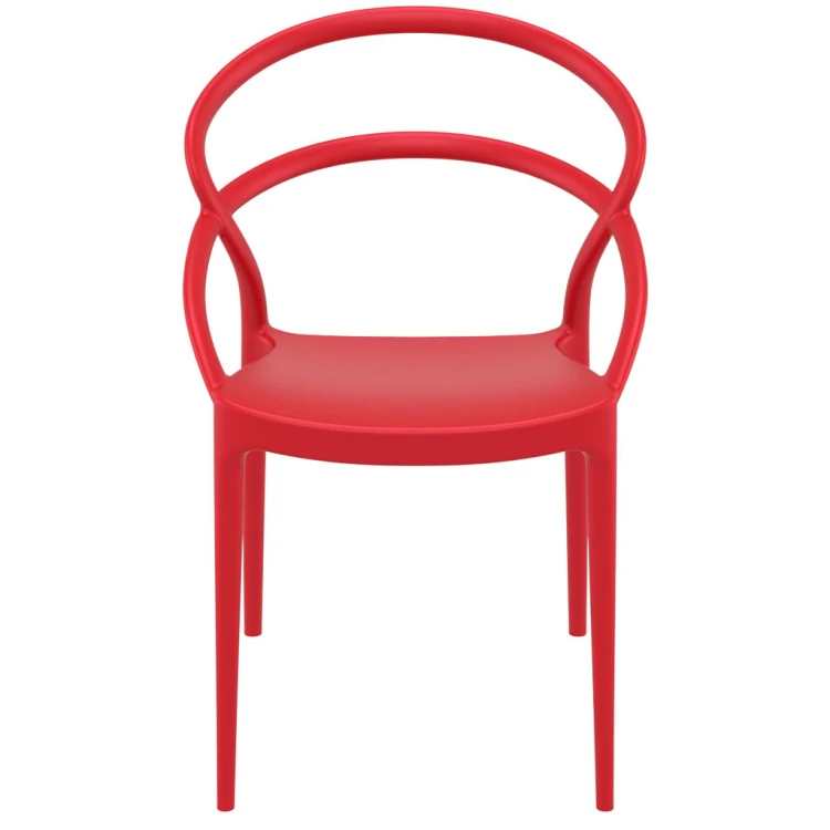 Milass Armless PP Chair Red - Image 5