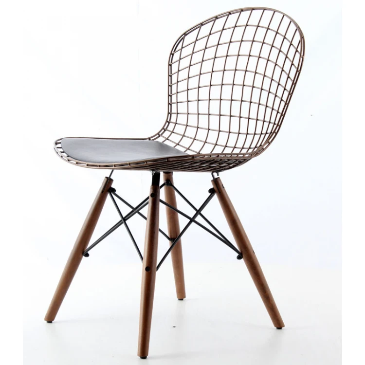 Emeco Wooden Leg Metal Chair Copper
