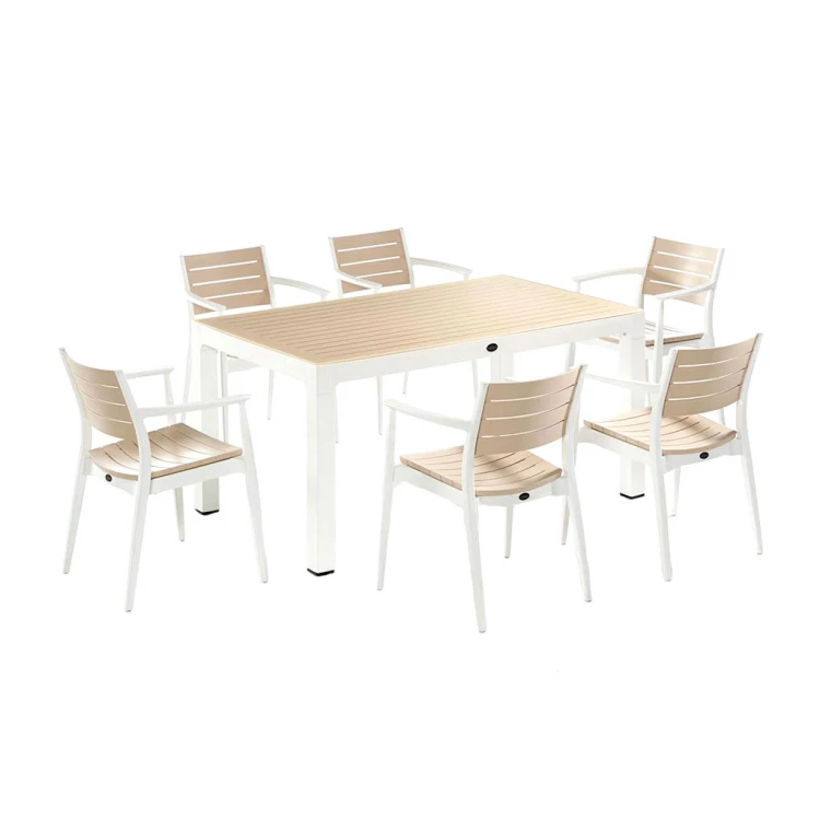 Oslo Table and chair set white Cream 150x90