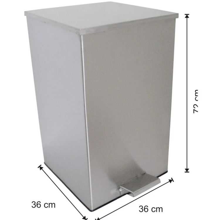 Stainless Steel Square Pedal Trash Can 79 Lt Industrial
