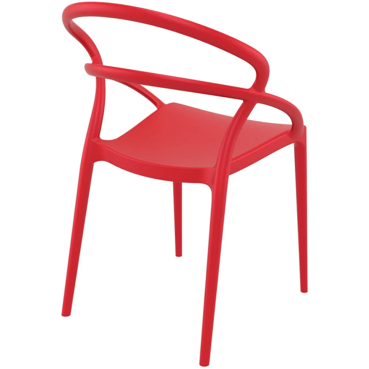 Milass Armless PP Chair Red - Image 2