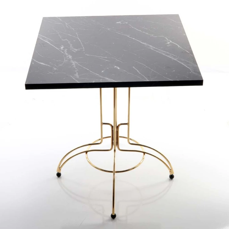 Jovan Gold Plated Leg Cafeteria Table 70*70 (Melamine)