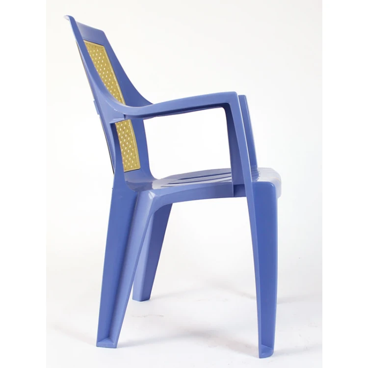 Emirgan wicker plastic chair blue - Image 2