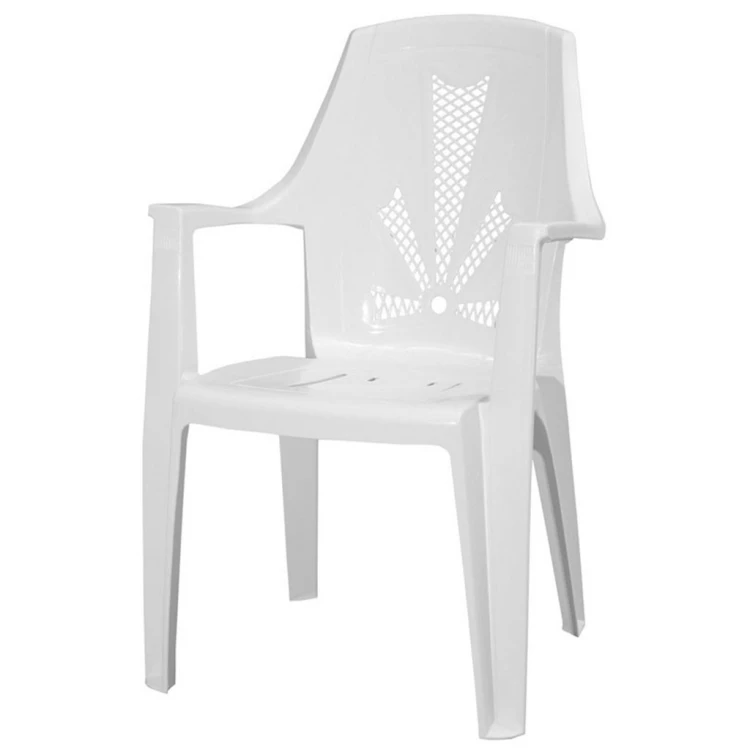 Ribbon Arm Plastic Chair White