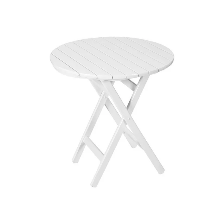 Wooden Round White Garden Table