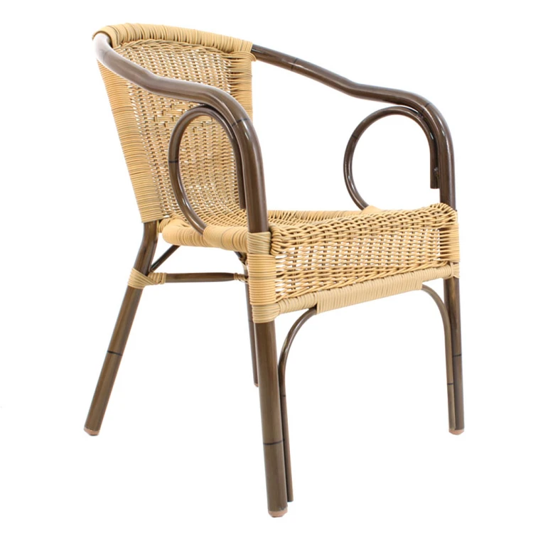 Broadcloth aluminum chair braided straw