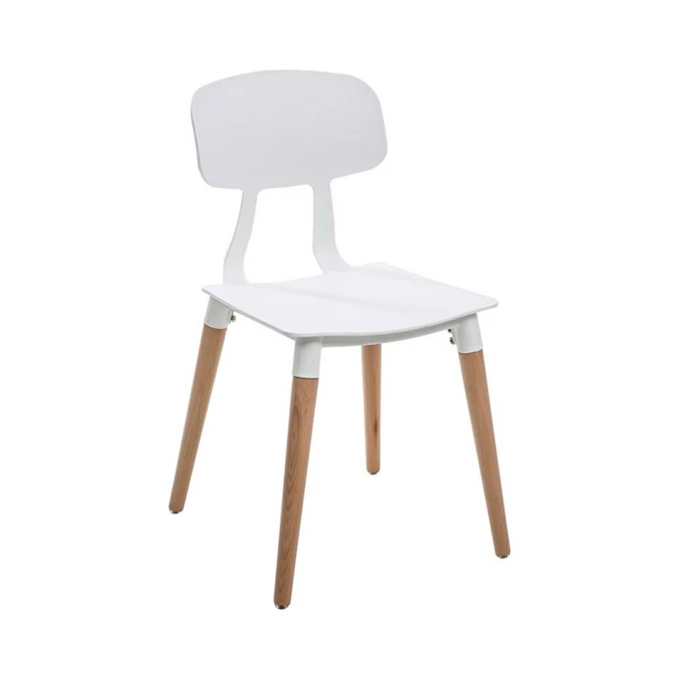 Modern White Wooden Leg Chair