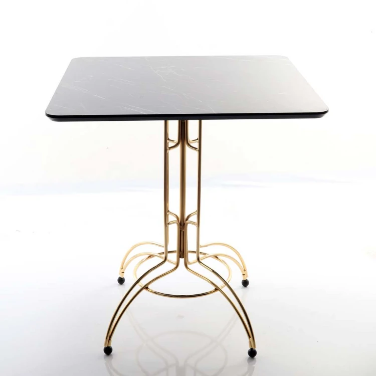 Jovan Gold Plated Cafeteria Table 70*70 (MDF)