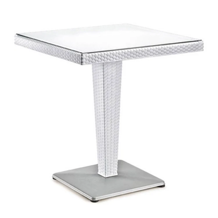 Twing 70x70 PP Rattan Textured Table White