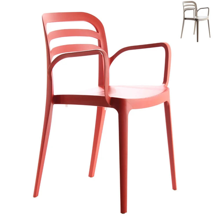 PP Chair with Yakamoz Arm Red