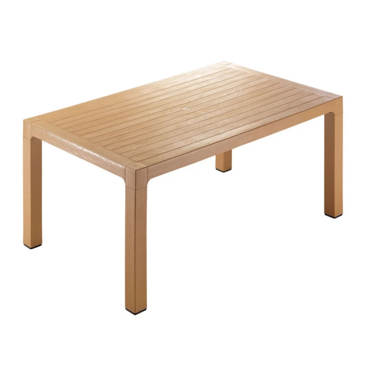 90x150 Wooden Pattern PP Plastic Table Teak