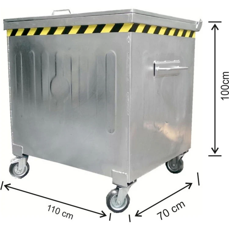 600 Lt Metal Galvanized Garbage Container