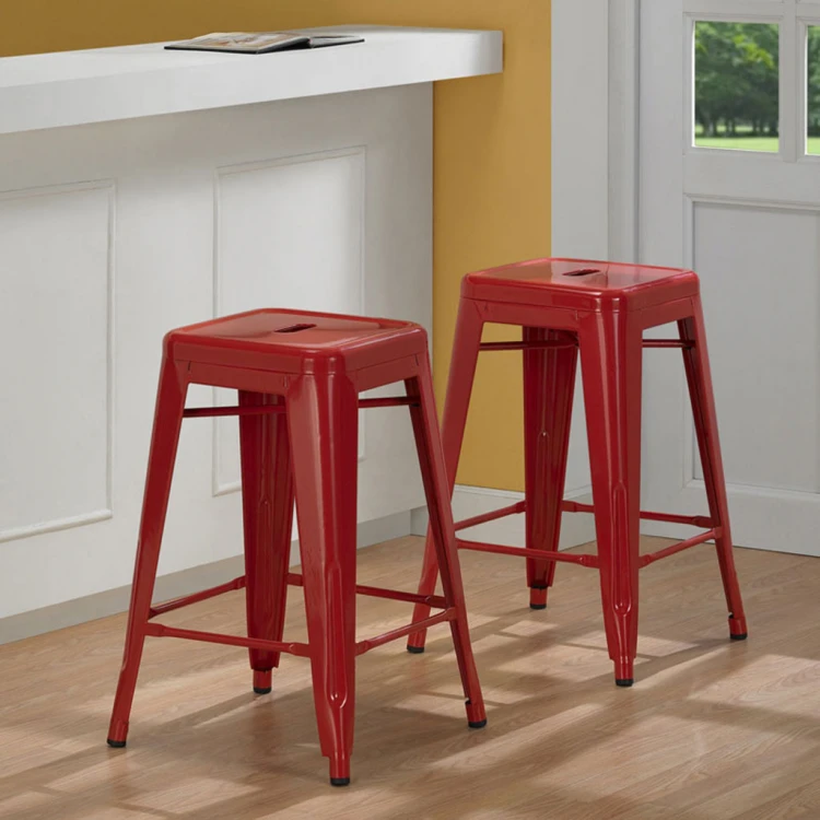 Tolix red bar chair 76 cm