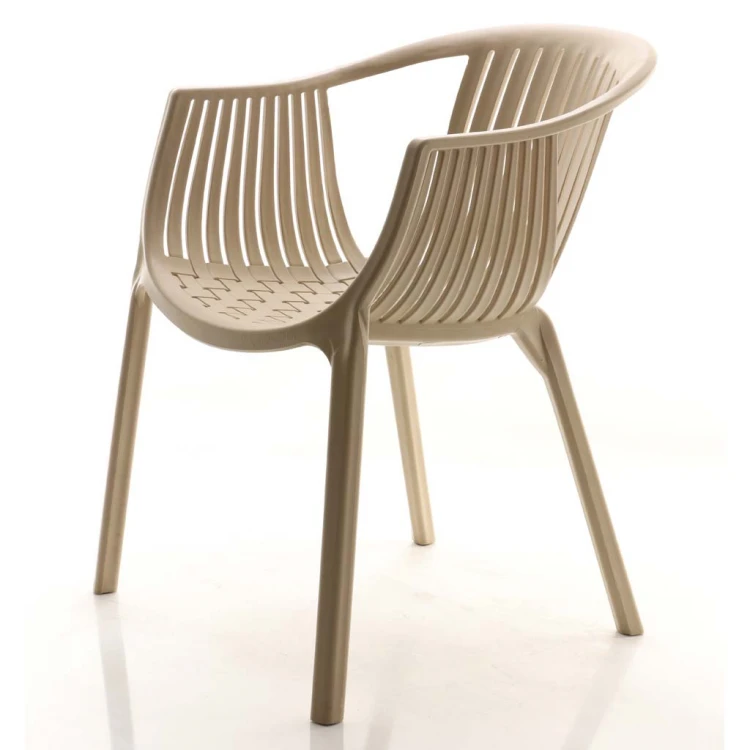 Olnira Plastic Chair with Arms Sand Beige