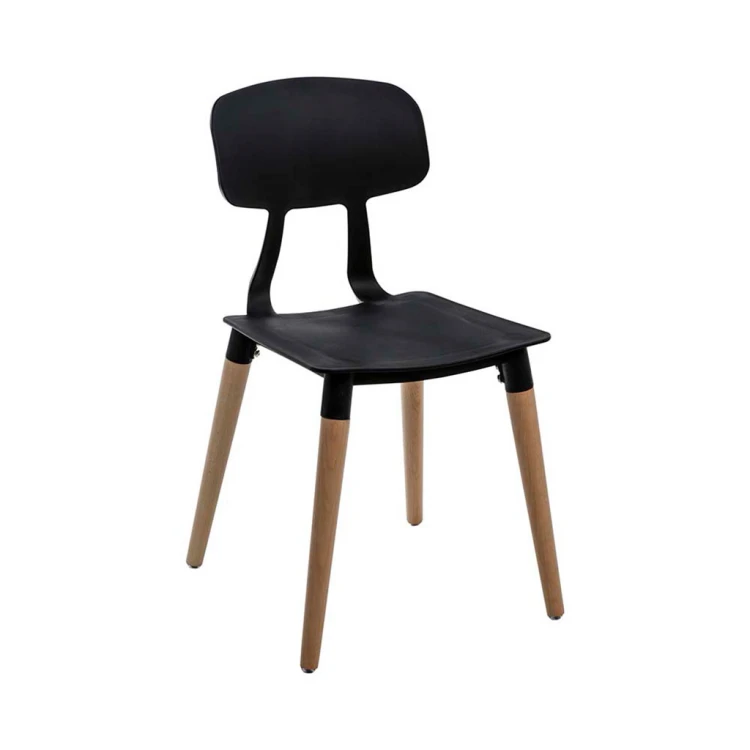 Modern Wooden Leg Black Chair