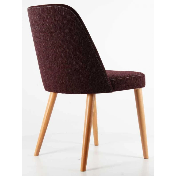Oscar Armless Wooden Chair Claret Red - Image 2