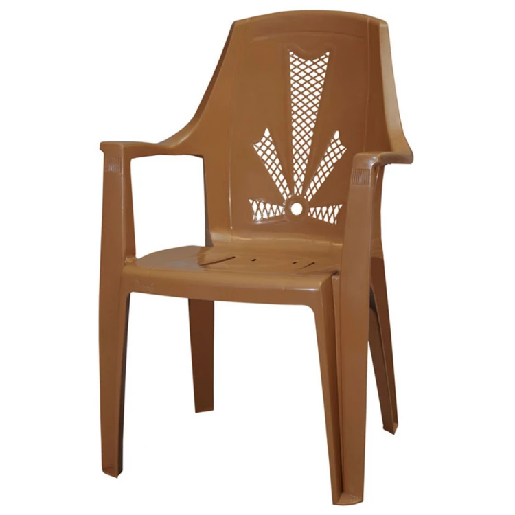 Ribbon Arm Plastic Chair Teak