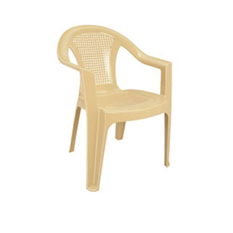 plastic chair with armrests cream