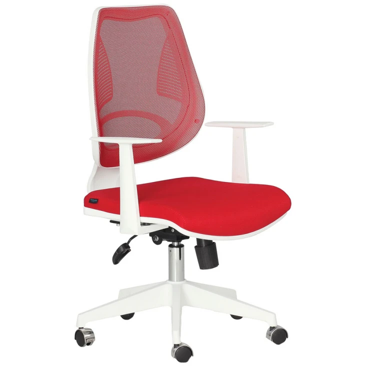 Oxan Plastic White Leg Working Chair Red