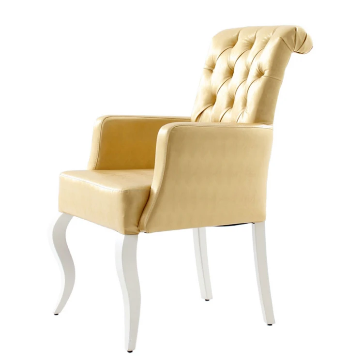 Senza Arm Lukens Leg Wooden Armchair Gold