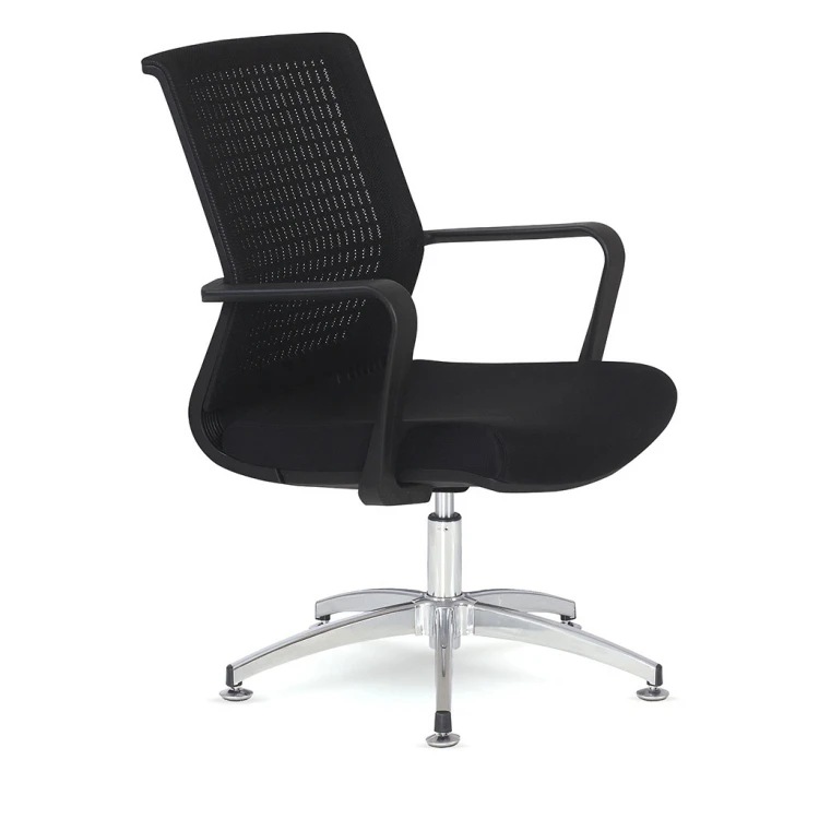 Shad Chrome Star-Legged Swivel Guest Chair