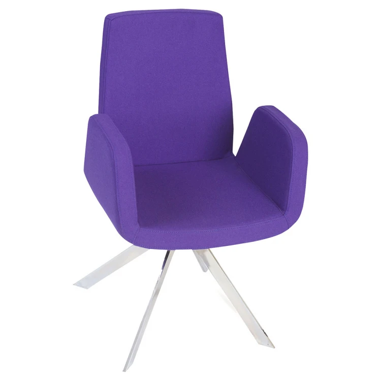 Yaris Chrome Leg Guest Waiting Chair Lilac