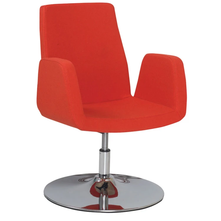 Yaris Chrome Tray Leg Guest Waiting Chair Red