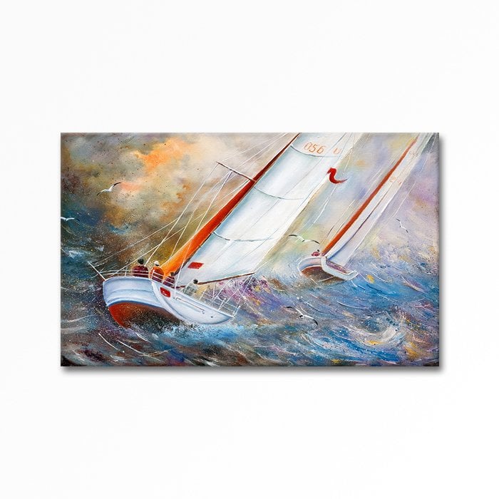 Embossed Sailing Ship Painting