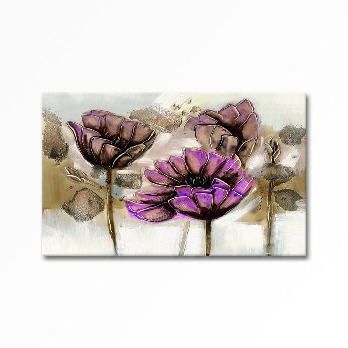 Embossed Purple Flower Painting