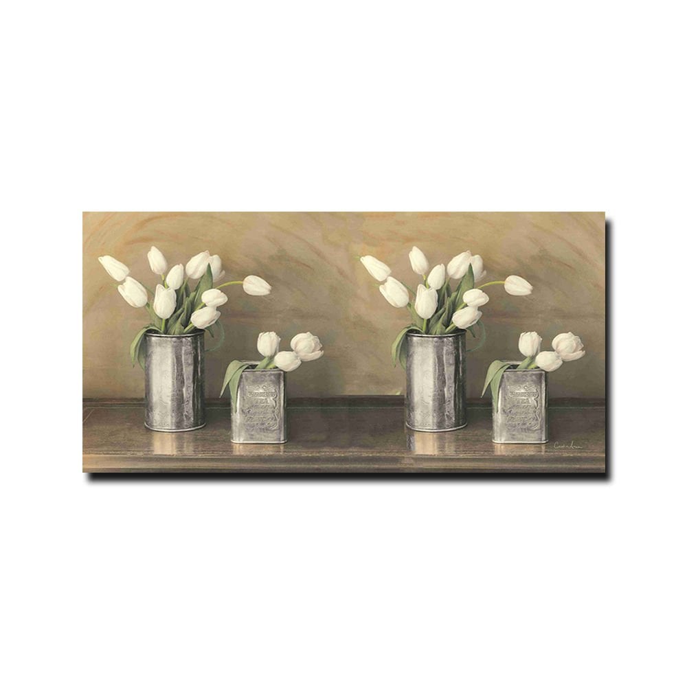 Embossed White Tulips Painting