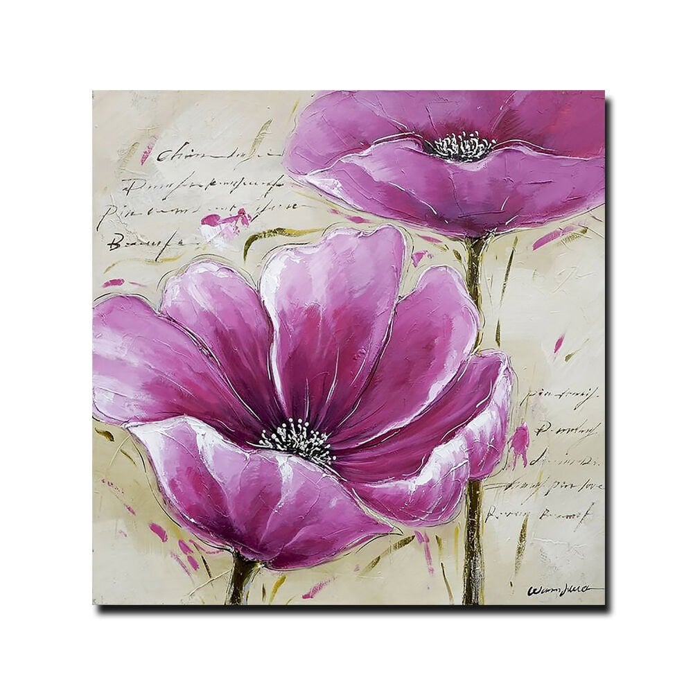 Embossed Pink Flower Painting