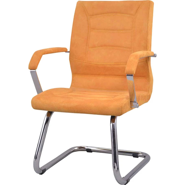 Dors Chrome U Legged Waiting Chair Mustard