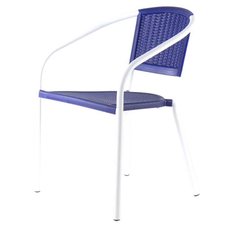 Behamo PP Metal Pipe Leg Chair Blue
