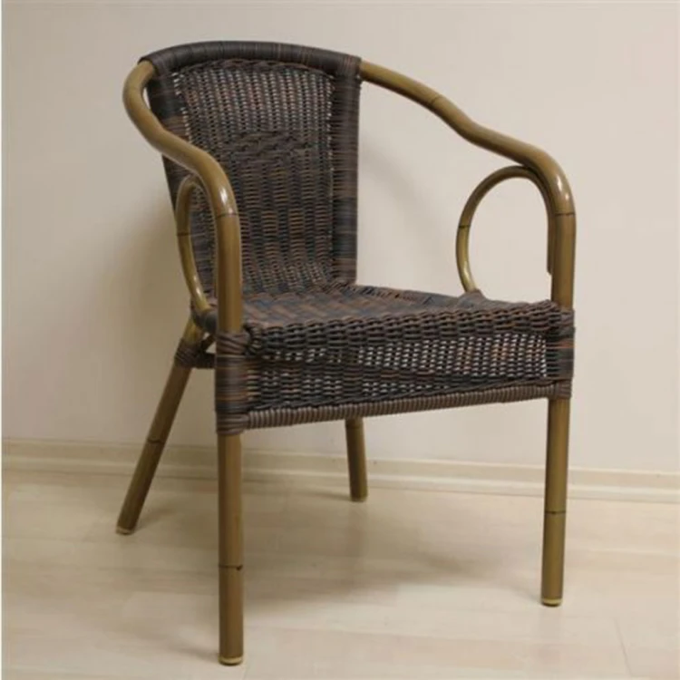 aluminum arm chair with armrests (brown)