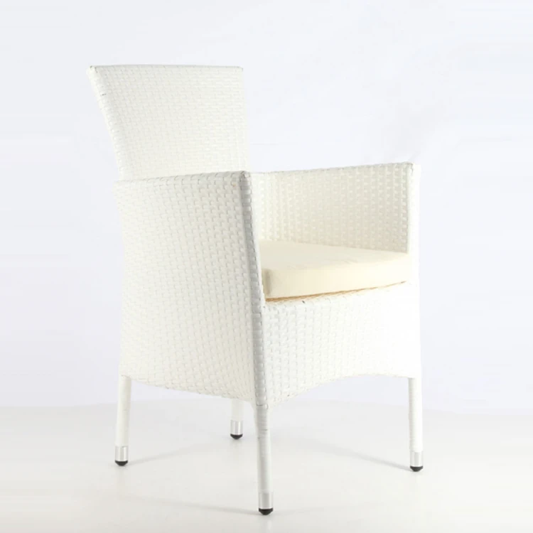 Reina Rattan Chair with Closed Arm CushionWhite